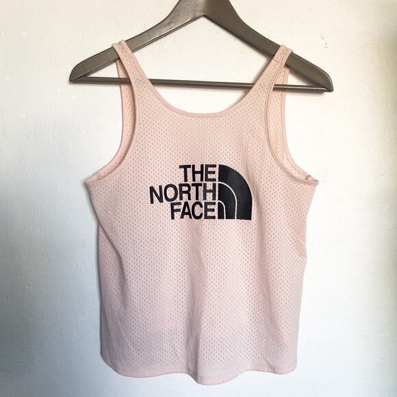 The North Face Mesh Tank Loose XS Active Workout Pink Outdoors Logo - Picture 1 of 5